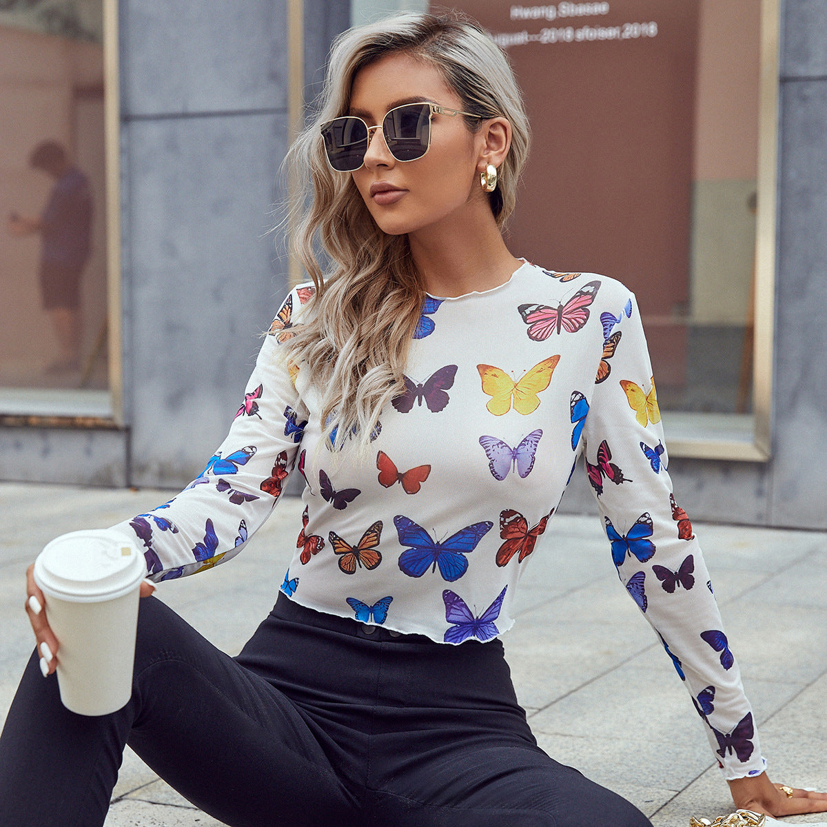 Lauren’s Slim T-Shirt with Butterflies