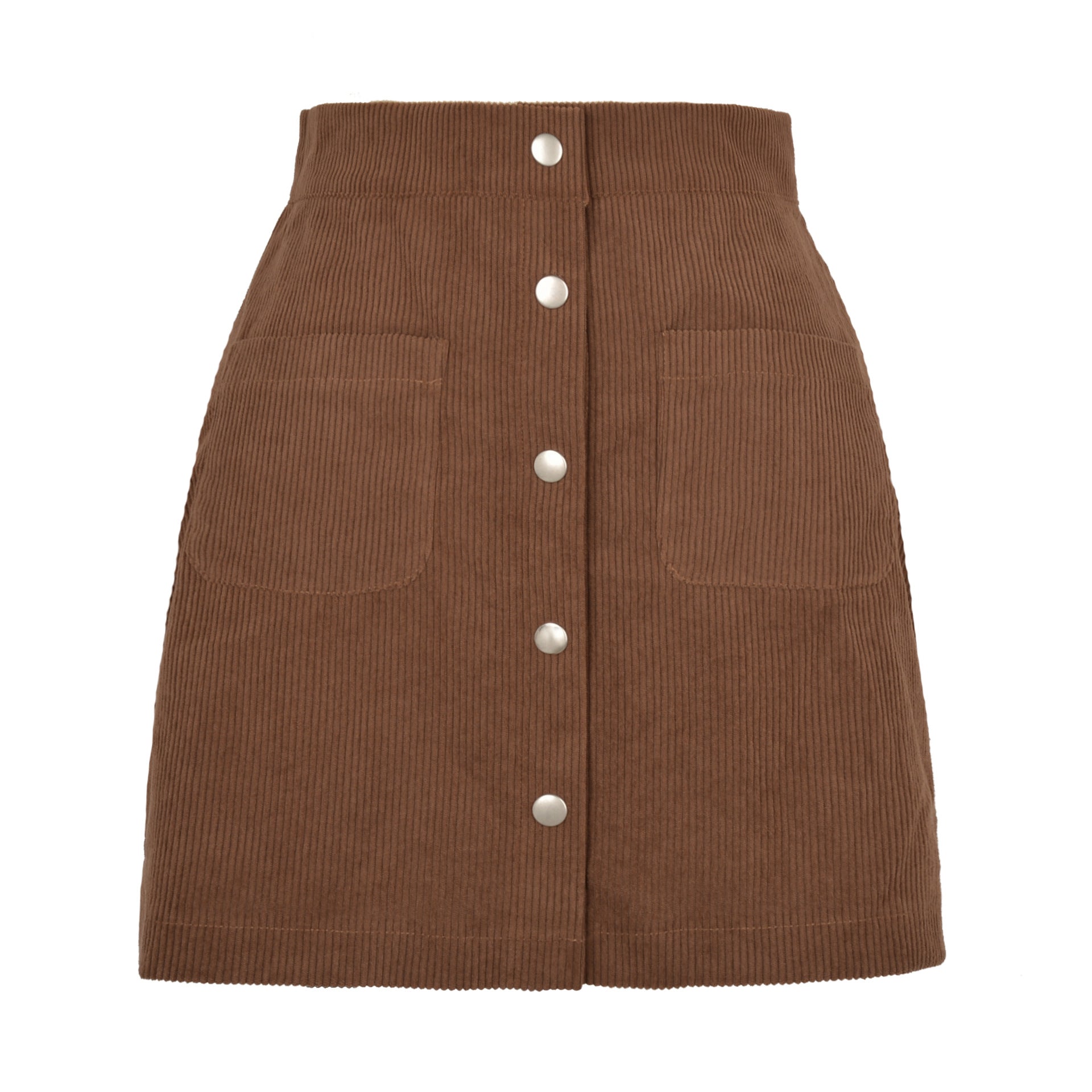 Sasha’s Slim Fit Solid Skirt - S / Brown