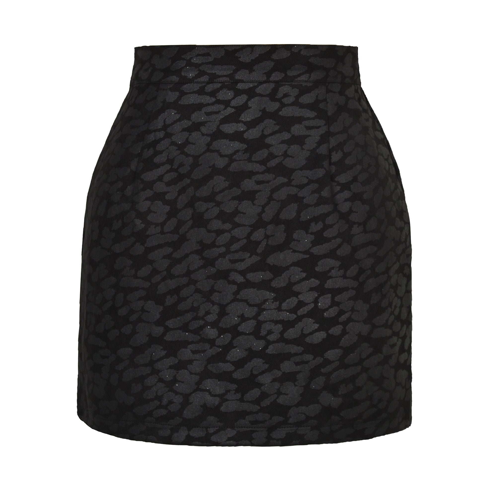 Suede Leopard Skirt - S / Black